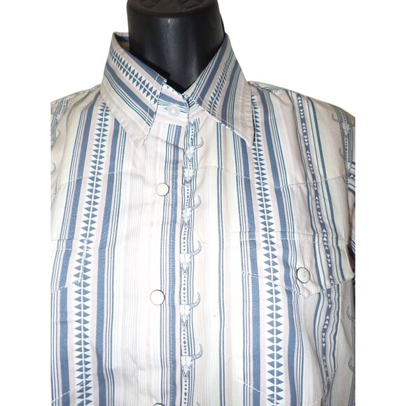 Cedar Rose Pearl Snap Western Shirt Women L New Cowgirl Rodeo Skull Cowboy - Picture 8 of 8